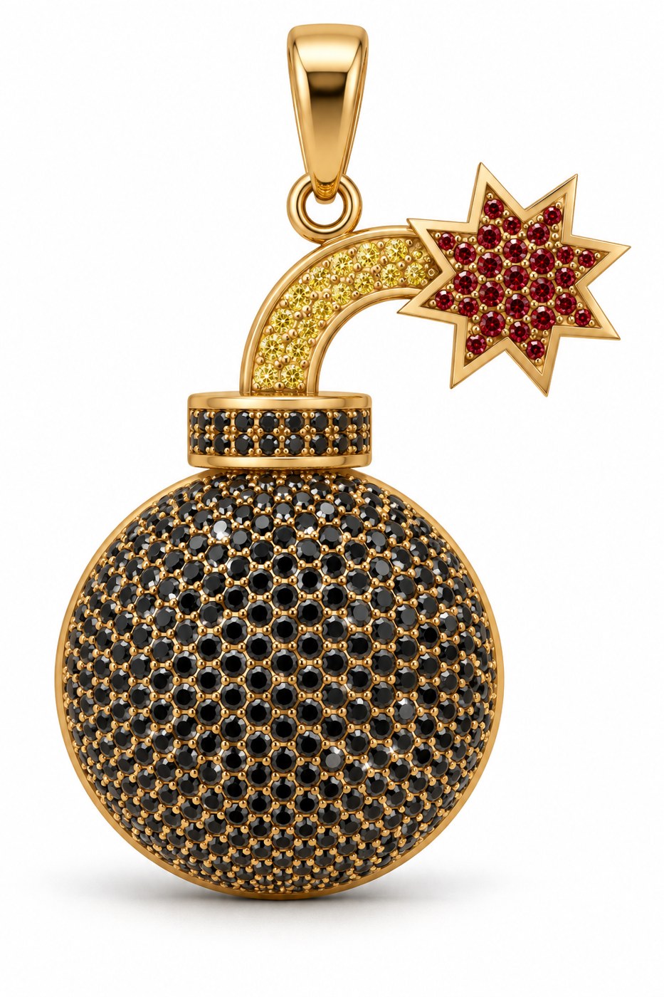 Pingente bomba cravejada, modelo 3D Zenith