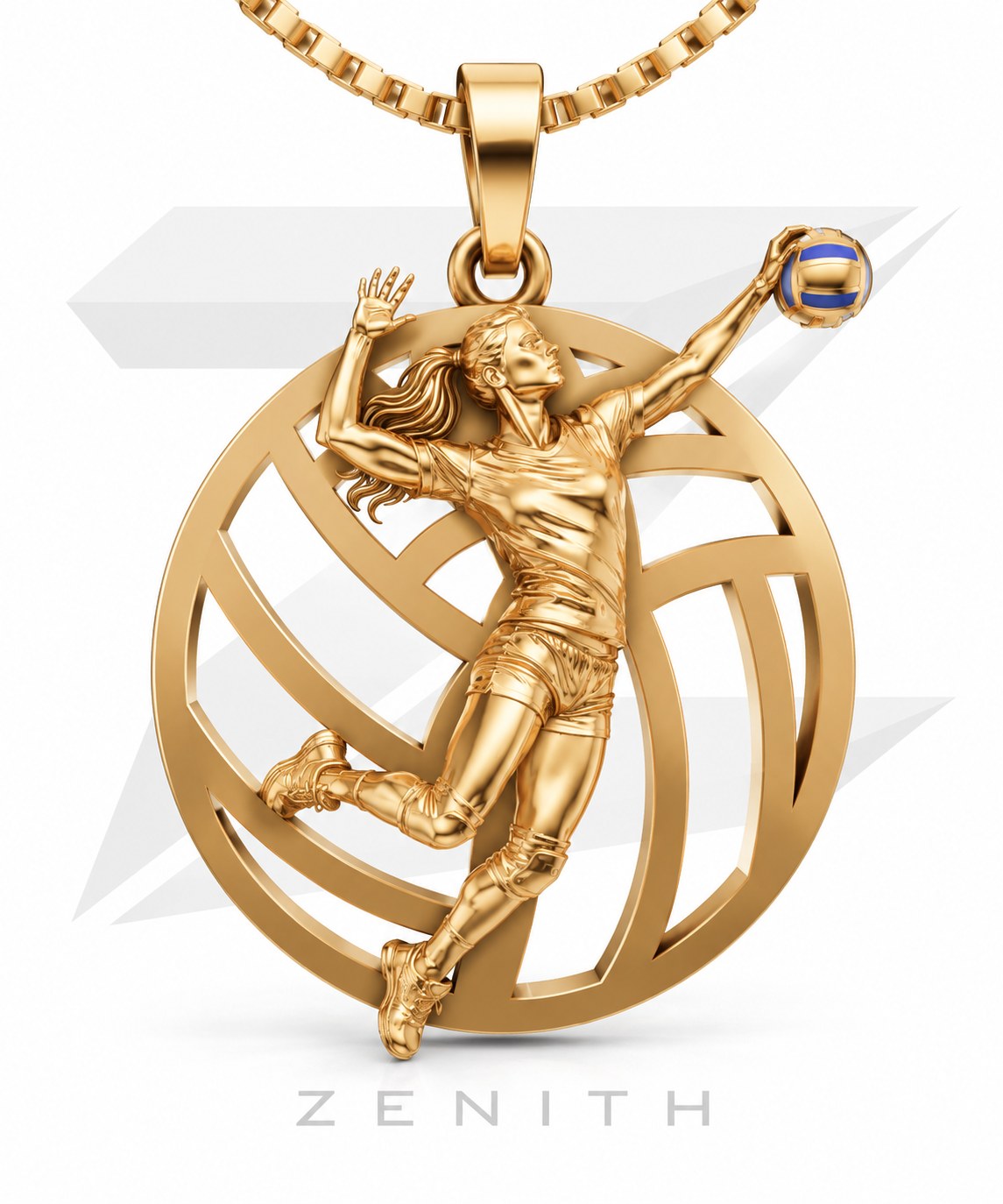 Pingente vôlei esportivo, modelo 3D Zenith
