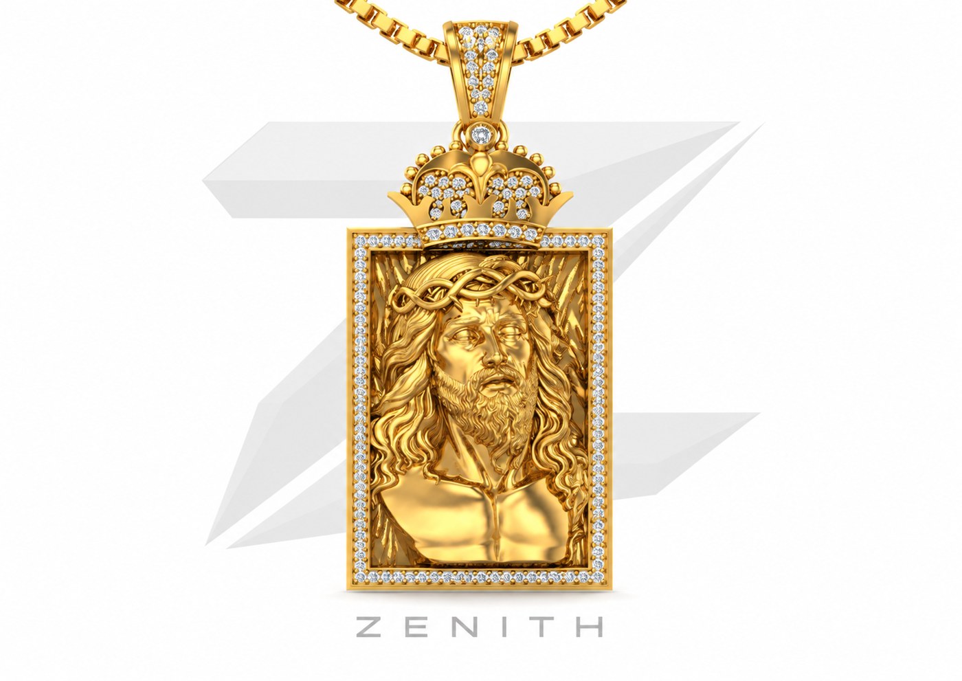 Placa Cristo em relevo, modelo 3D Zenith