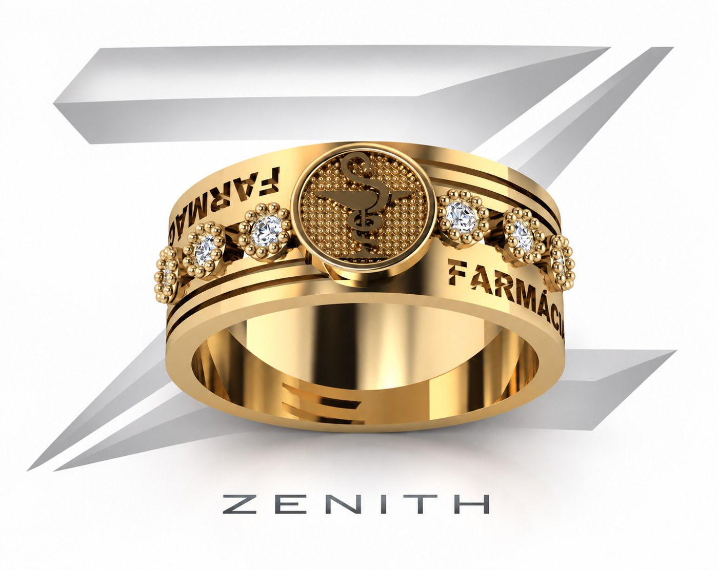Anel profissional personalizado, modelo 3D Zenith